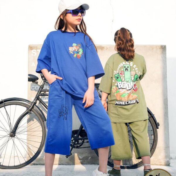 تیشرت و شلوارک ماینکرافت دخترانه و پسرانه