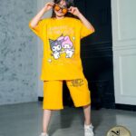 تیشرت و شلوارک دخترانه کرومی و ملودی اسکلتی