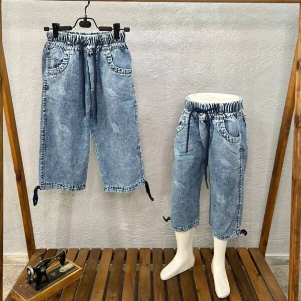 شلوارک جین بچه گانه آبی برمودا