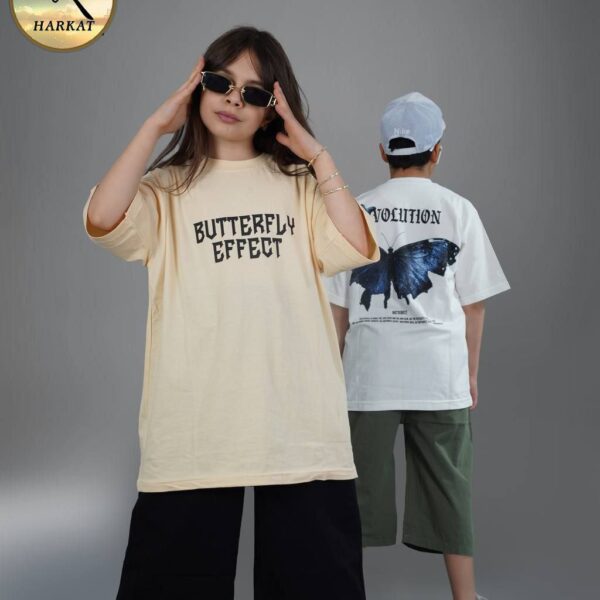 تیشرت و شلوارک کتان پروانه دخترانه و پسرانه