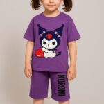 تیشرت و شلوارک دخترانه کرومی قلبی