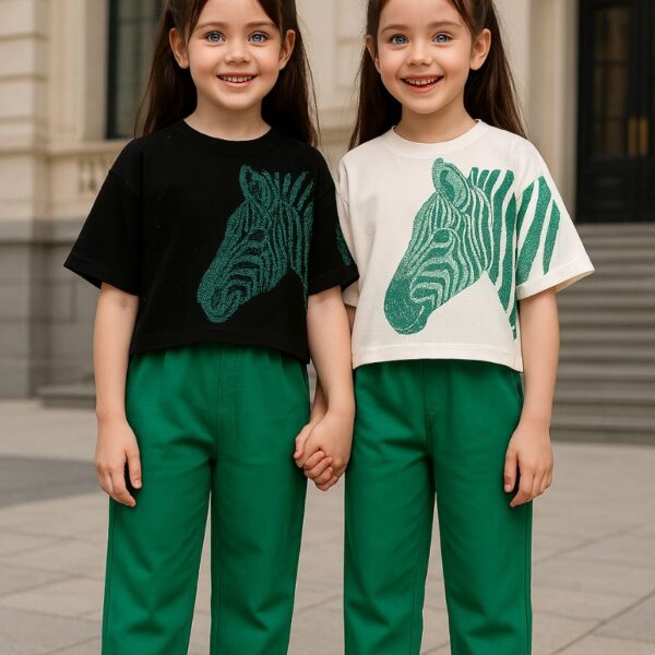 کراپ و شلوار دخترانه گورخر