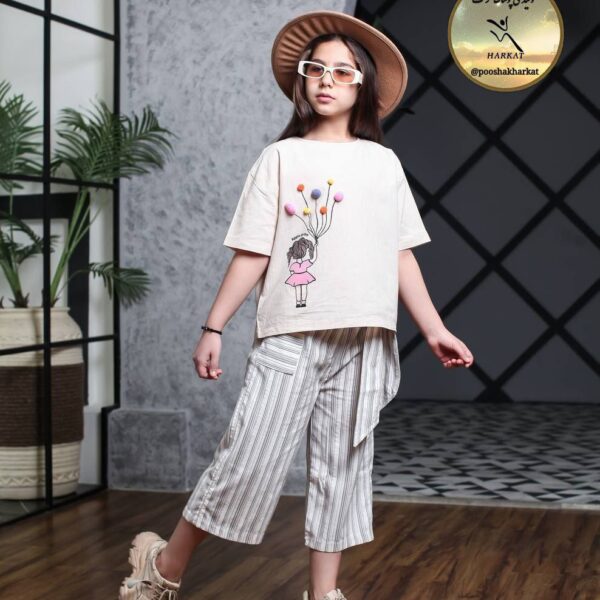 کراپ و شلوارک دخترانه برمودای بادکنکی