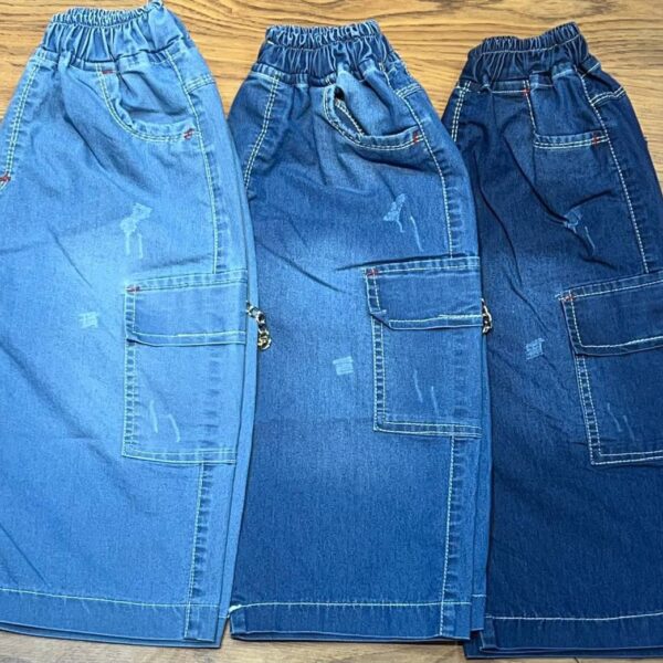 شلوارک بچگانه لی آبی زیر زانو