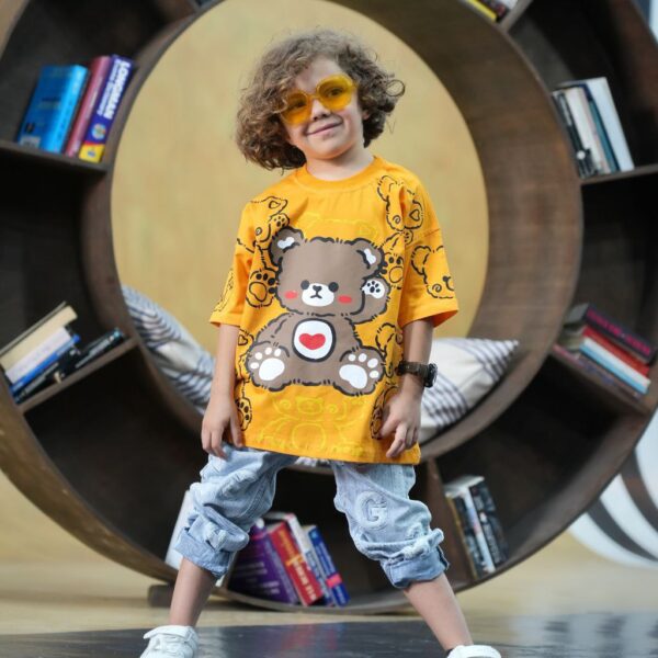 تیشرت خرس و قلب لش استایل دخترانه و پسرانه