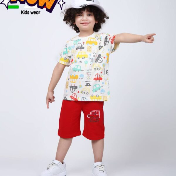 تیشرت و شلوارک ماشین پسرانه