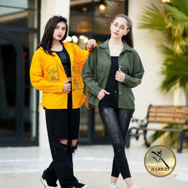 مانتو تینیجری گلدوزی گربه و گوزن