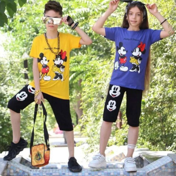 تیشرت و شلوارک میکی موس دختر و پسر