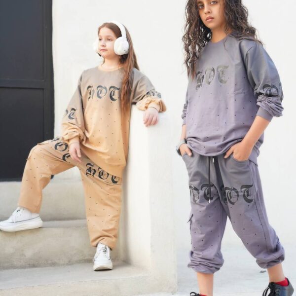 بلوز و شلوار خالدار اسپرت دخترانه و پسرانه