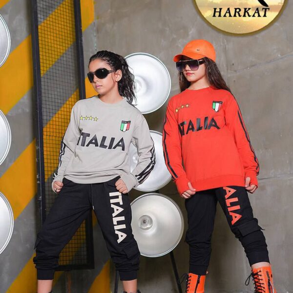 بلوز و شلوار دخترانه و پسرانه لش استایل فینگردار چاپ ایتالیا