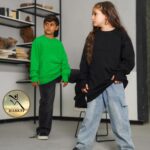 بلوز تک دخترانه و پسرانه لش آستین فینگر دار چاپ داغی برجسته