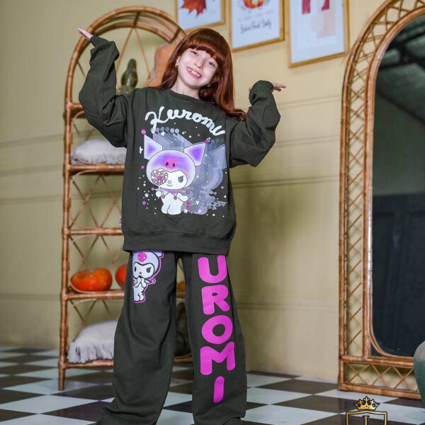 بلوز و شلوار لش استایل دخترانه کرومی پشت چاپ