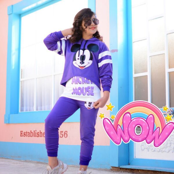 هودی و شلوار دخترانه میکی موس سه تیکه‌ چاپ زول