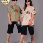 تیشرت و شلوارک اسپرت دخترانه و پسرانه برگ نوجوان