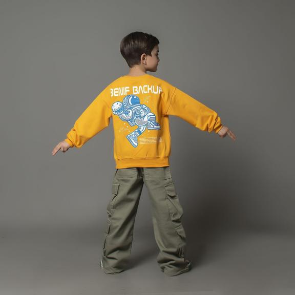 بلوز تک جلو چاپ نگینی و پشت چاپ فضانورد دخترانه و پسرانه 